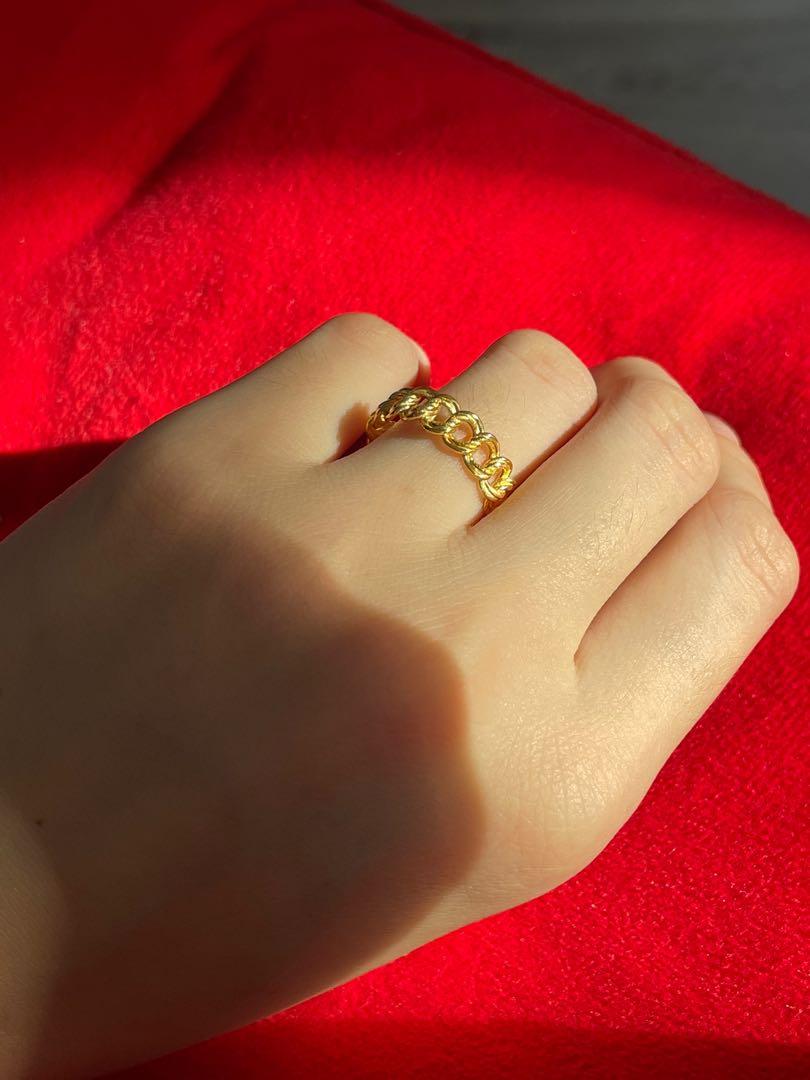 916 Real Pawnable Gold Coco rings Women s Fashion Jewelry