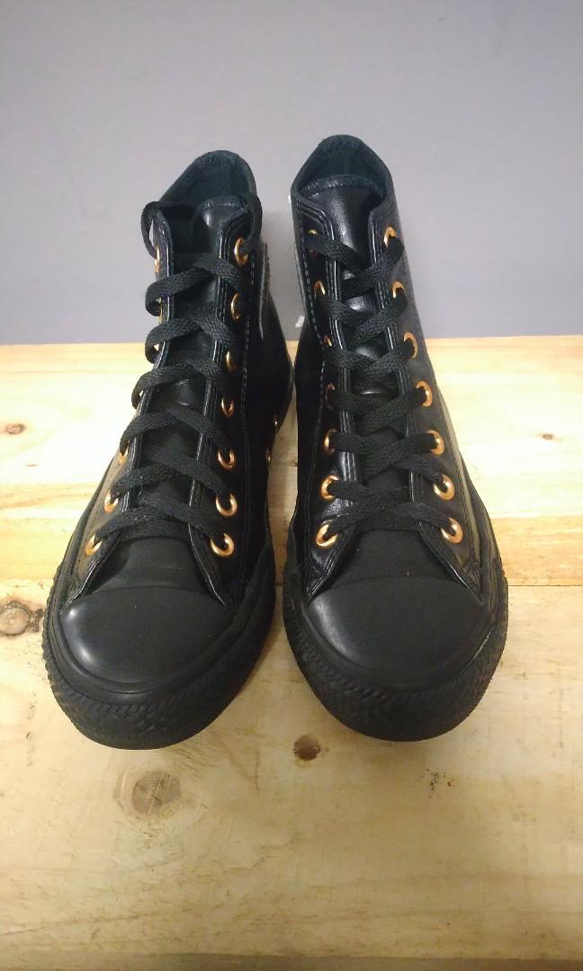Converse Sneakers in Black With Gold Eyelets Women s Fashion