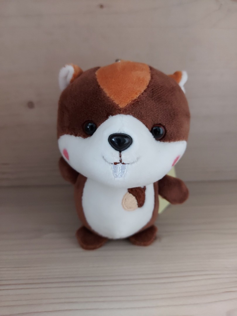 cute chipmunk keychain plushie, Hobbies & Toys, Toys & Games on Carousell
