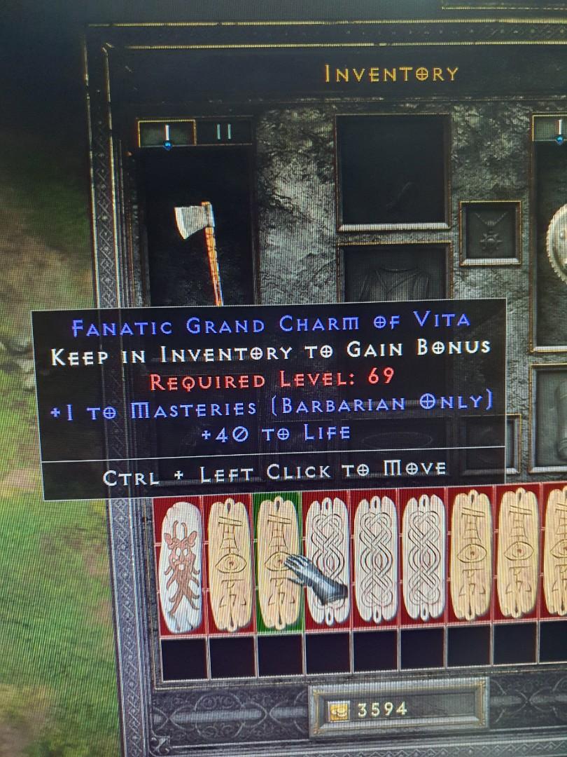 D2R diablo 2 resurrected PC rare grand charms druid and barbarian