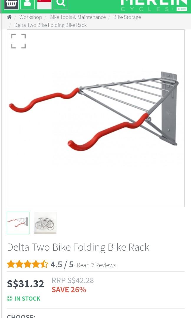 Delta Two Bike Folding Bike Wall Mount Rack