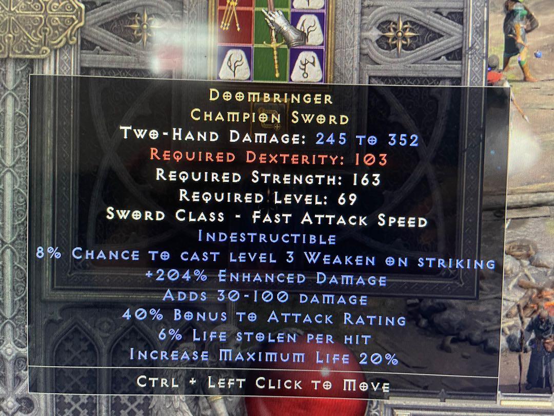 Doombringer champion sword D2R, Gaming, Gaming Accessories, In-Game on