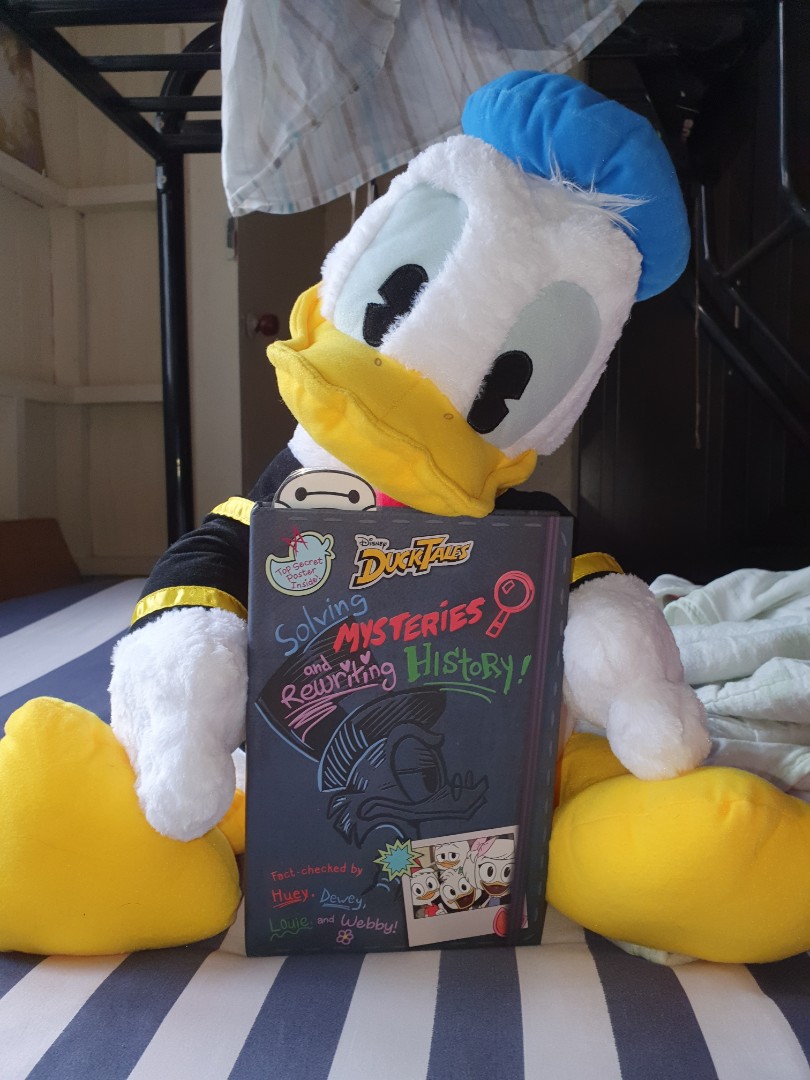 Donald Duck Plush Ducktales book Solving mysteries and rewriting