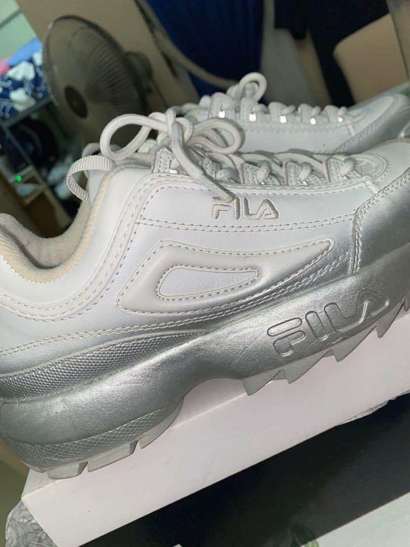 Authentic FILA Disruptor 2 Premium Fade Metallic Silver