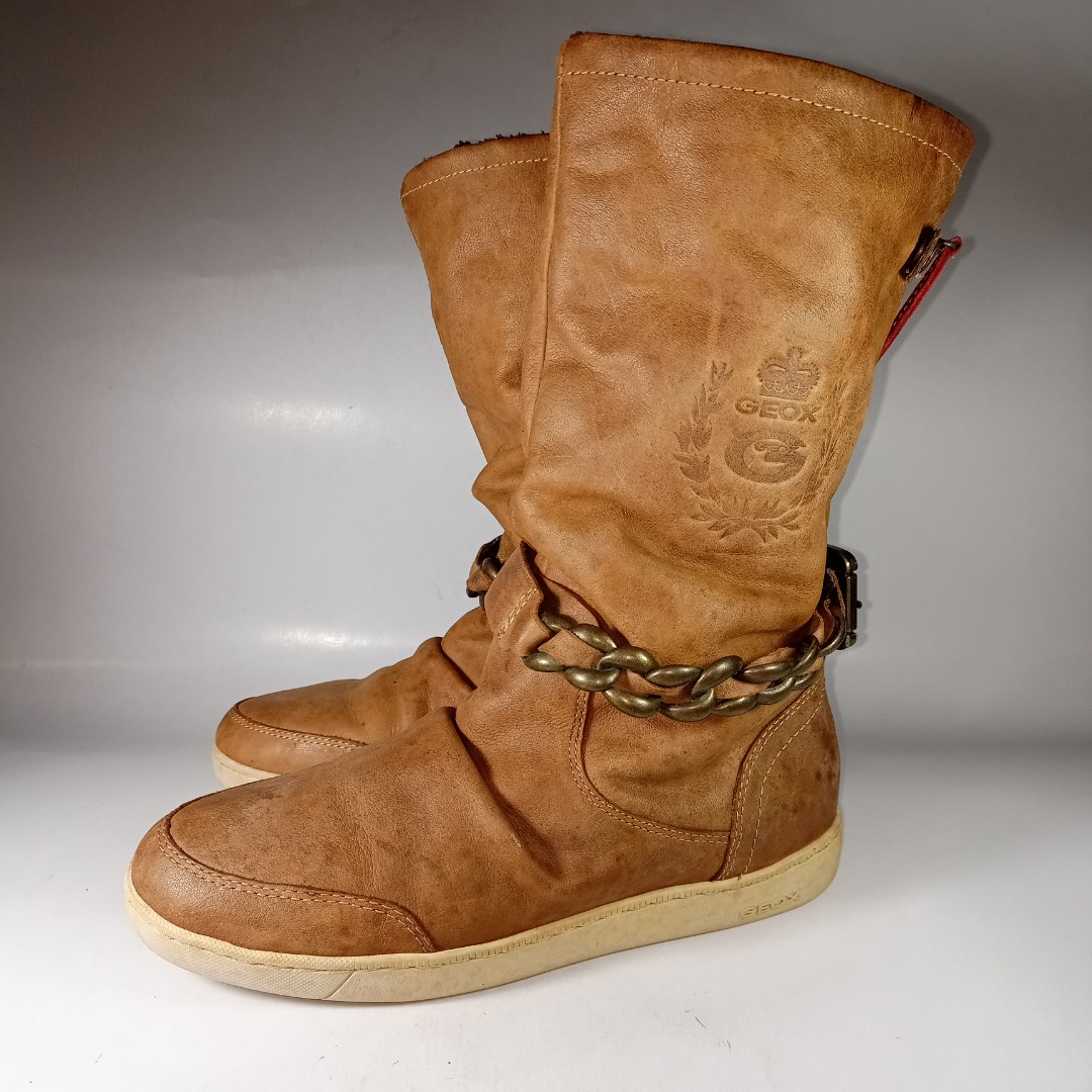 geox brown leather boots