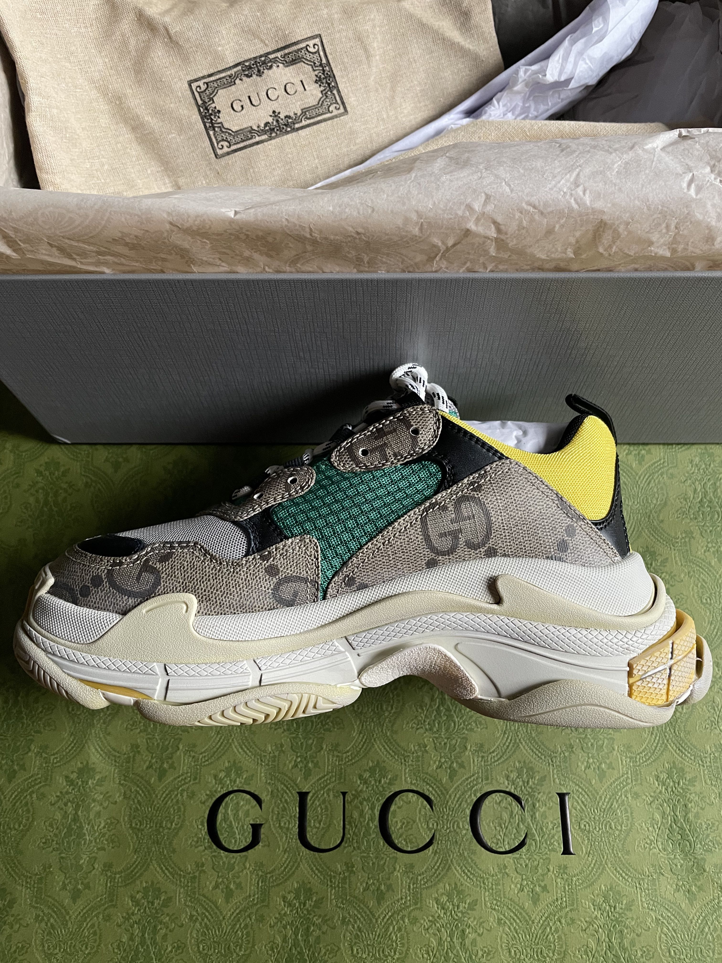 Gucci x Balenciaga The Hacker Project Triple S Sneakers Size 44/11US New!!
