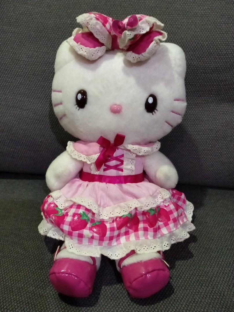 Hello Kitty PLUSH 2 set USJ Limited Pink dress and Strawberry kitty New 