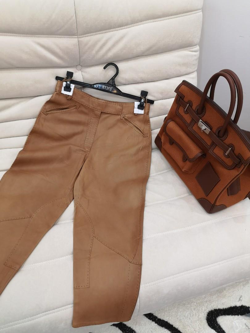 Leather High Rise Gaucho Cropped Pants 