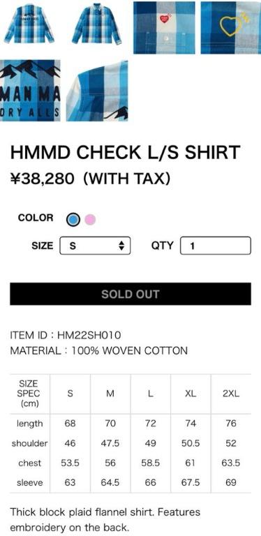 HUMAN MADE®️ MOUNTAIN CHECK L/S SHIRT @F21, 男裝, 上身及套裝, T