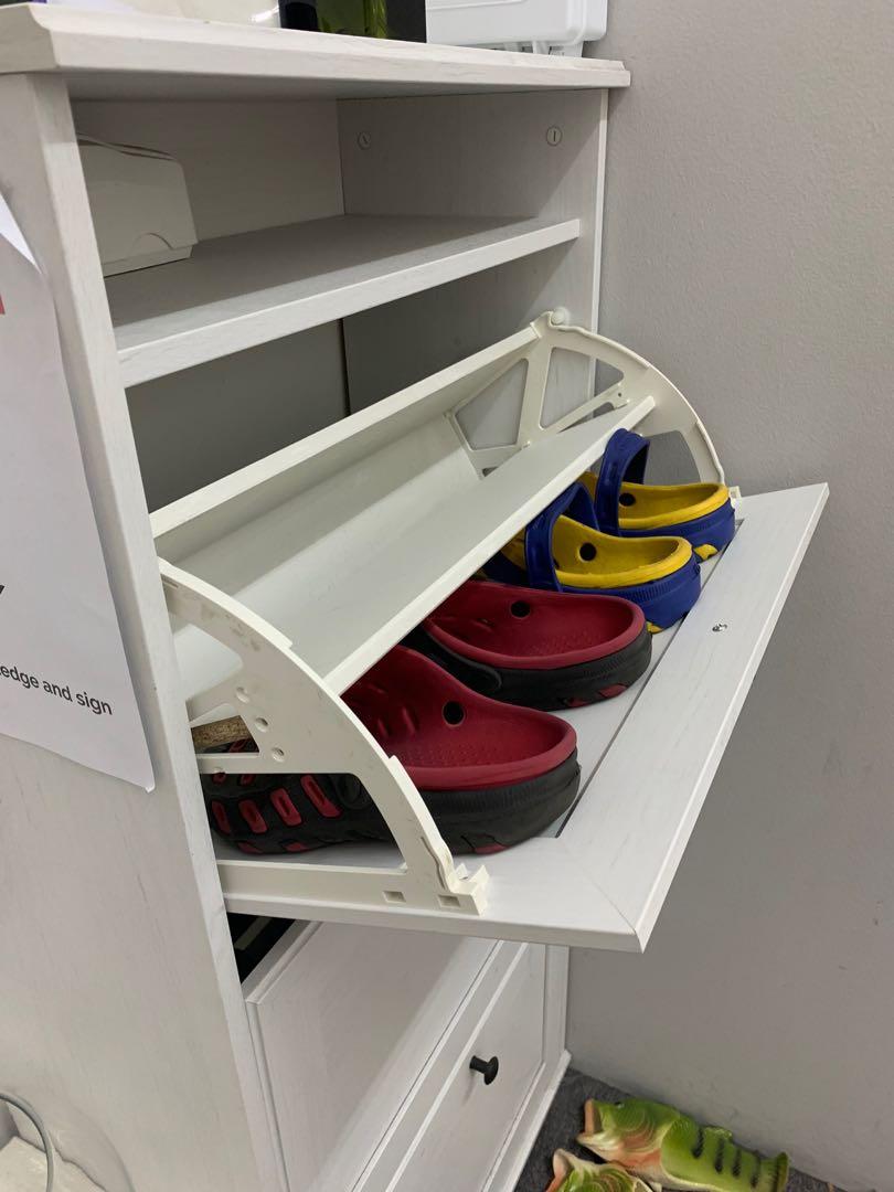 Ikea Brusali Shoe Cabinet with 3 Compartments Furniture Home Living Furniture Shelves Cabinets Racks on Carousell