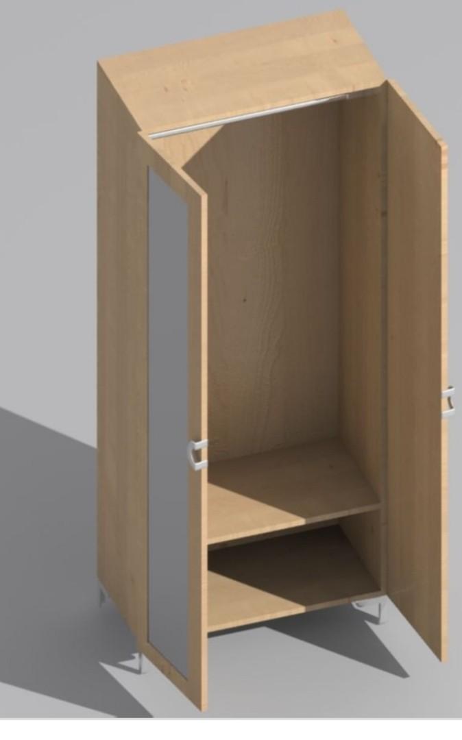 Ikea Engan Chestnut Wood Wardrobe Furniture Home Living