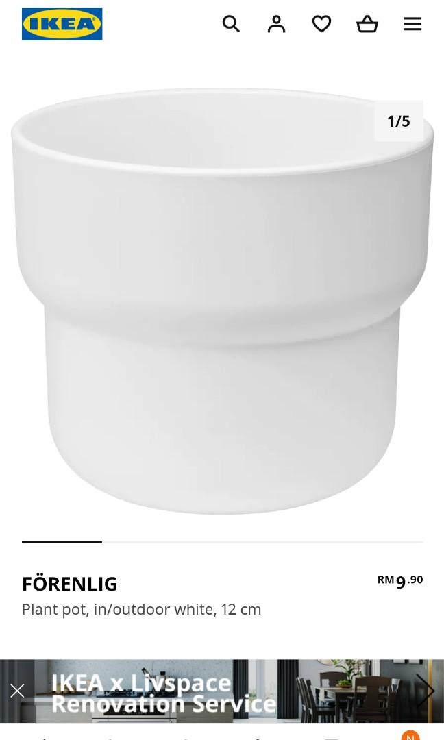 3pcs Ikea Flower Pots 12cm Dia (All 3 = RM15), Furniture & Home Living