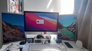 iMac 27” 5K 32gb Ram 1TB ssd plus TWO 23” apple Cinema Display  PLUS desk dual arm