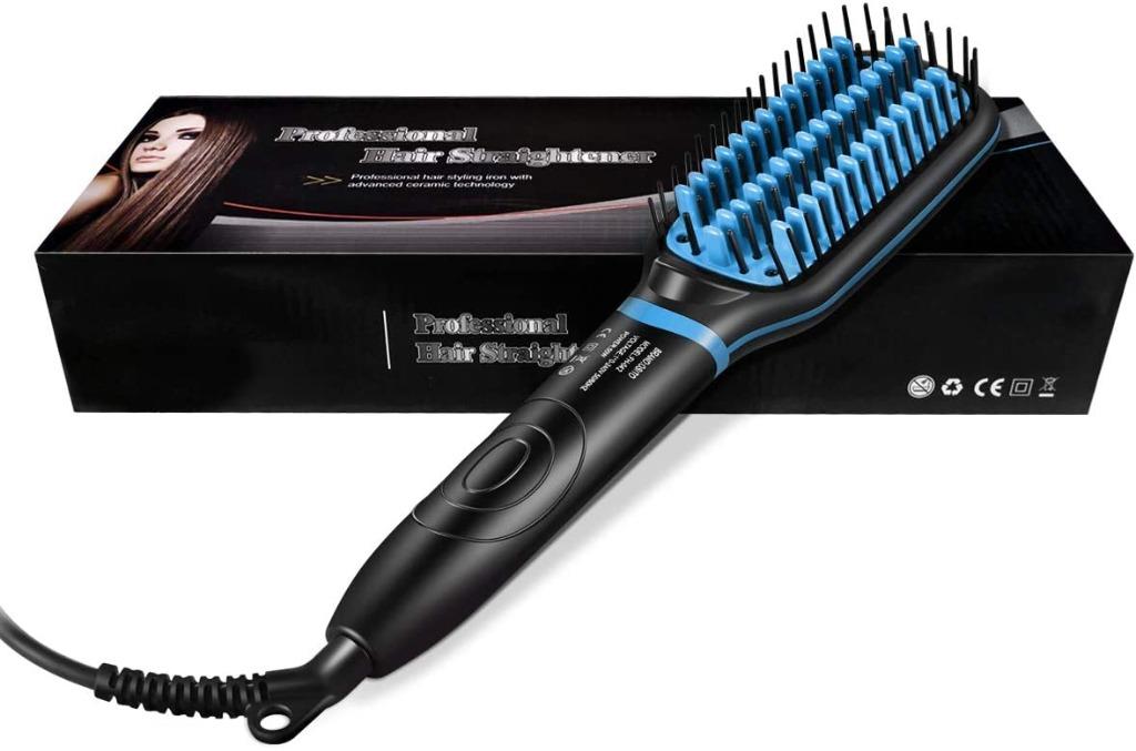 Ionic Hair Brush Straightener for Women Hot Comb for Afro Hair Electric Hair Brush for Travel