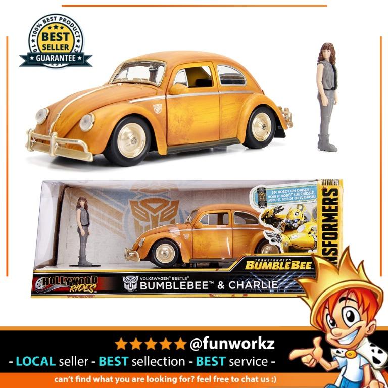 Jada Toys Transformers Bumblebee Volkswagen Beetle Die-cast Car 1:24  Transformers Bumblebee & Charlie diecast figure, Yellow, 1:24 scale