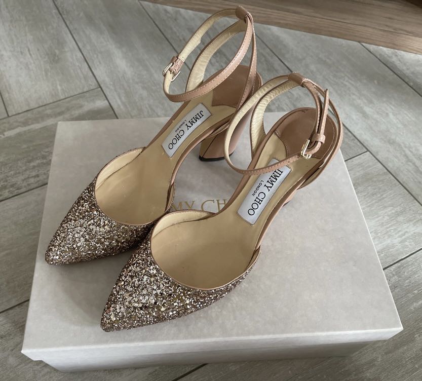 Glitter chunky heel hot sale