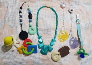 LOTS OF BRANDED TEETHERS & TEETHER NECKLACE