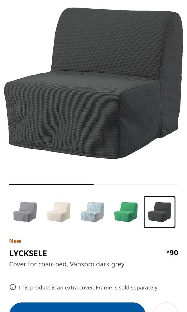 Lycksele Single Sofa Bed Cover Light Brown Corduroy, Furniture & Home