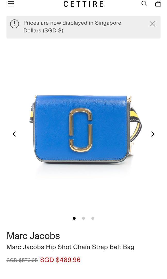 Marc jacobs logo discount strap hip shot bag