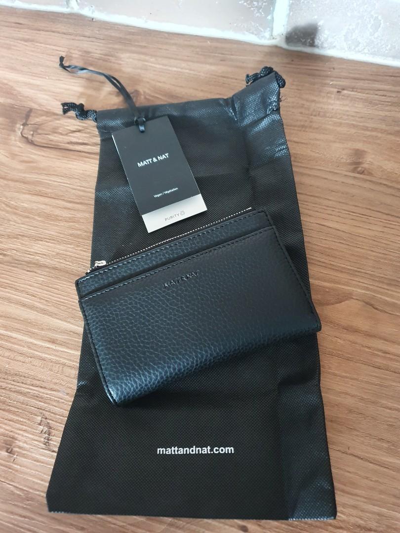 Matt & Nat Motiv Purity Small Vegan Wallet Black, Women's Fashion 