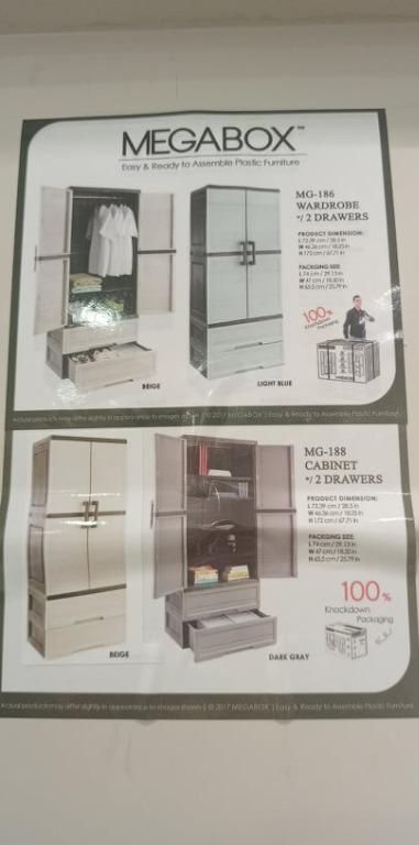 Megabox Cabinet with 2 drawer (Category: Shelves, Cabinets & Racks) located in Quezon City. Submitted by uno_store (Listing ID 1128389360, Image 2). Description: Megabox Cabinet with 2 drawer minimalist cabinet cabinet with drawer dimension.