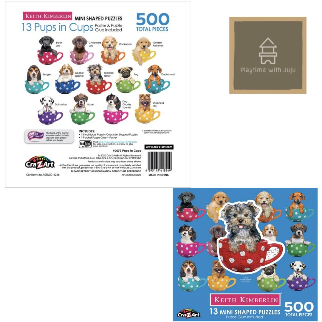 Pups in Cups - 13 Mini Shaped Puzzles