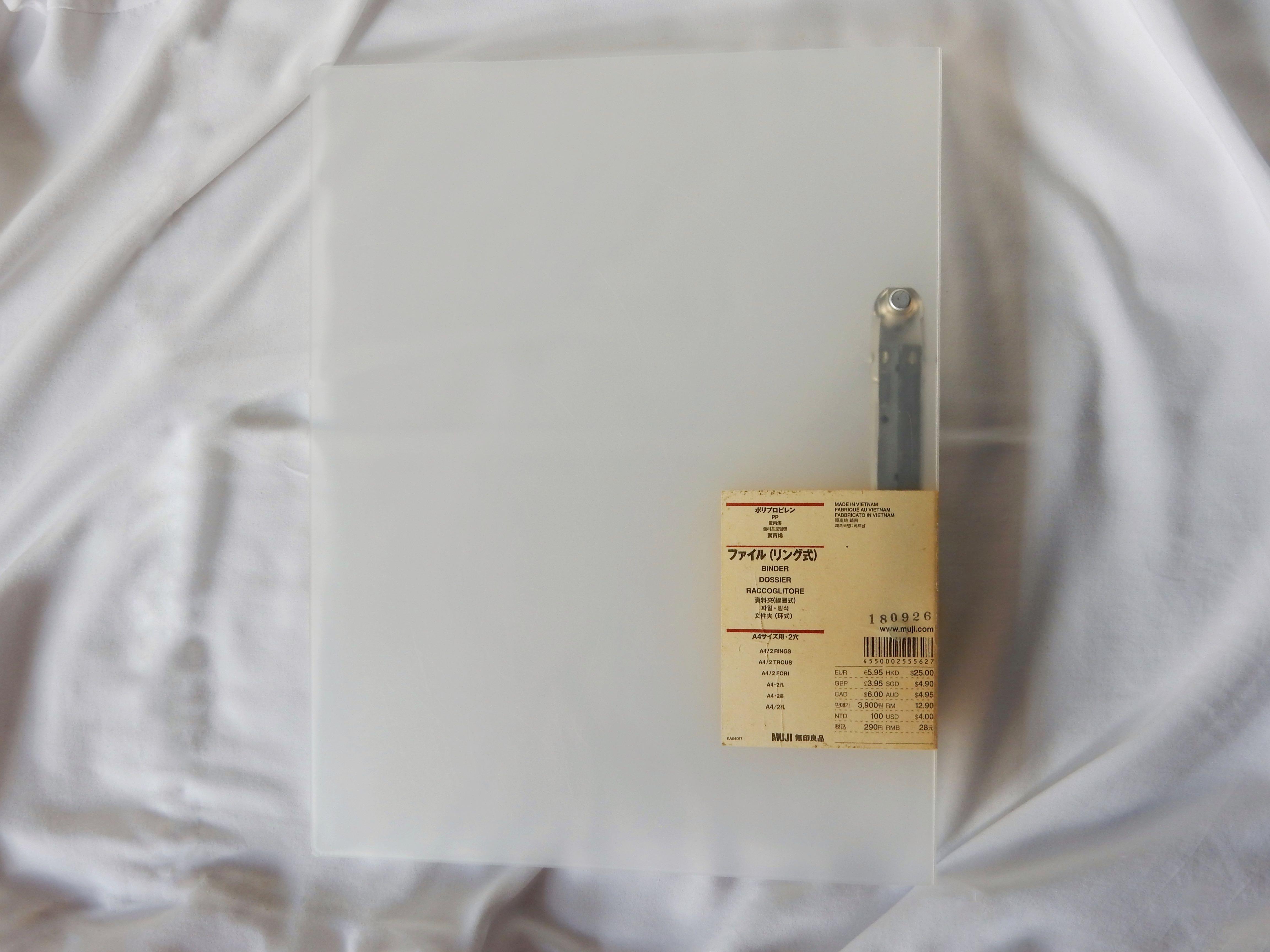 [A4 MUJI BINDER] MUJI A4 2Ring Clear Binder, Hobbies & Toys