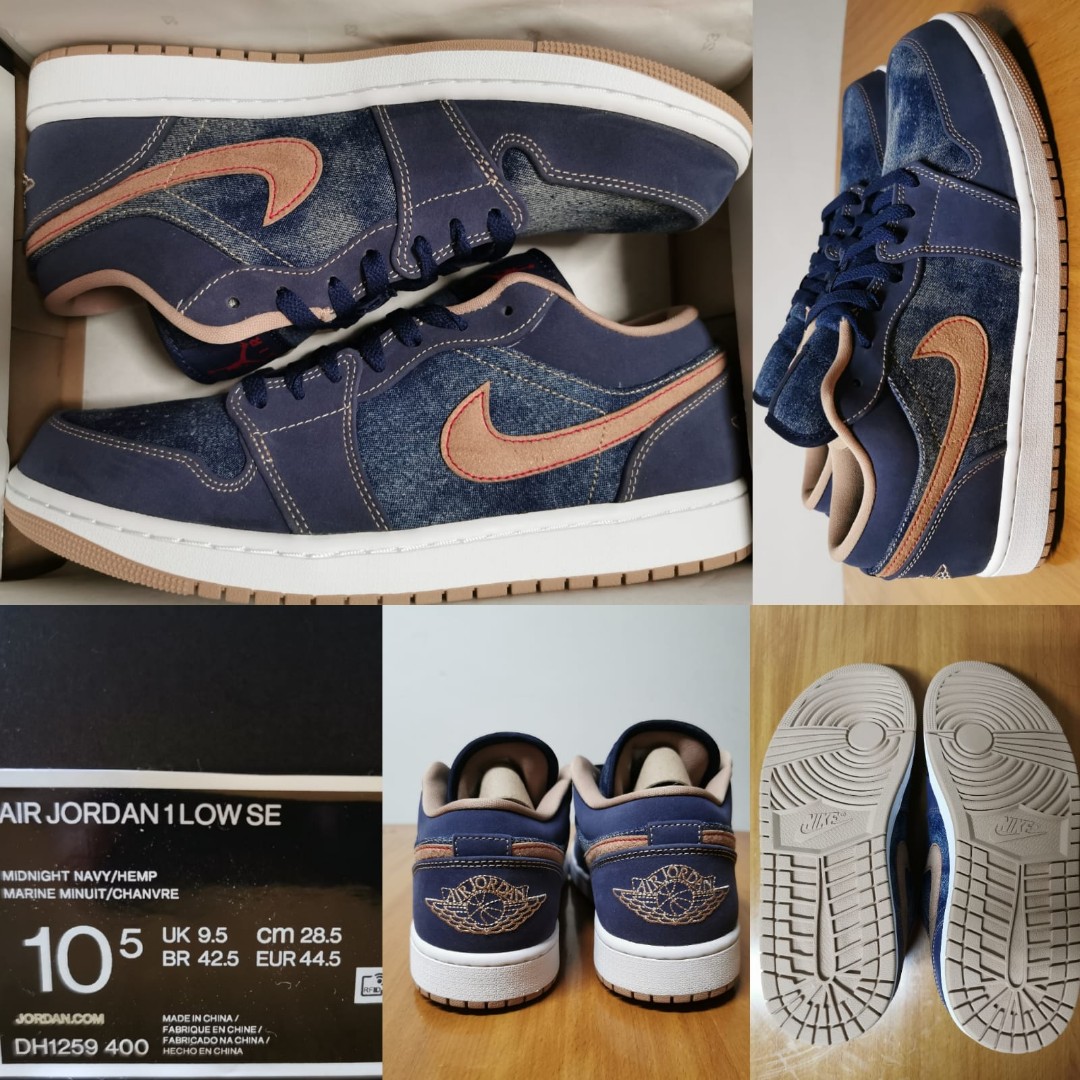 Nike Air Jordan 1 Low SE Midnight Navy Hemp Denim Men s Fashion