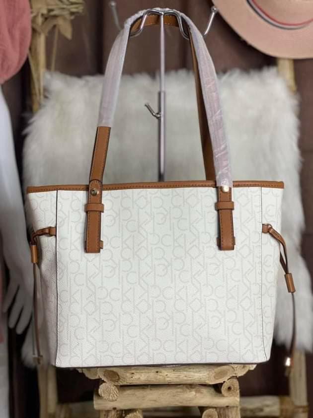 Calvin klein hotsell tote bag white