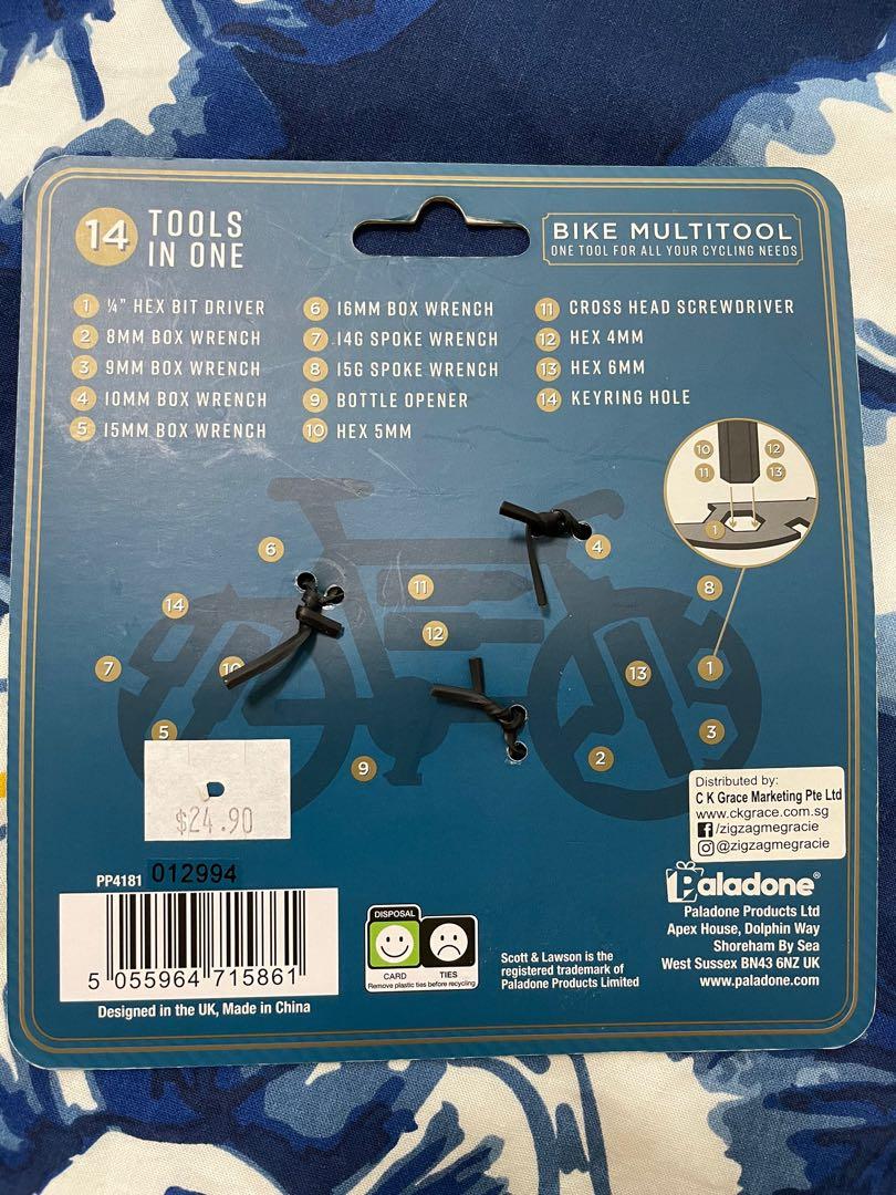 Paladone Bike Multitool (14 tools in one), Sports Equipment, Bicycles