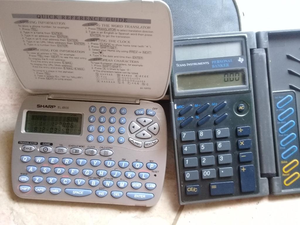 personal organizer (Category: Office & Business Technology) located in Paranaque City. Submitted by rociarra2019-99005 (Listing ID 1128357734, Image 1). Description: price negotiable following are the prices SHARP EL-6930 organizer = 370php Texas Instruments personal banker = 850php. pick-up location Ramon Pascual Paranaque. Grab or other service ok.. but you arrange everything including payment ***CASH Only*** send text.