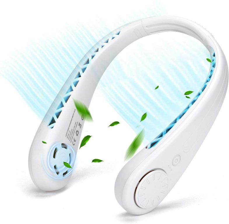 Summer Cooler Neckband Fans With USB Rechargeable Hands-Free Fans Strong Wind La