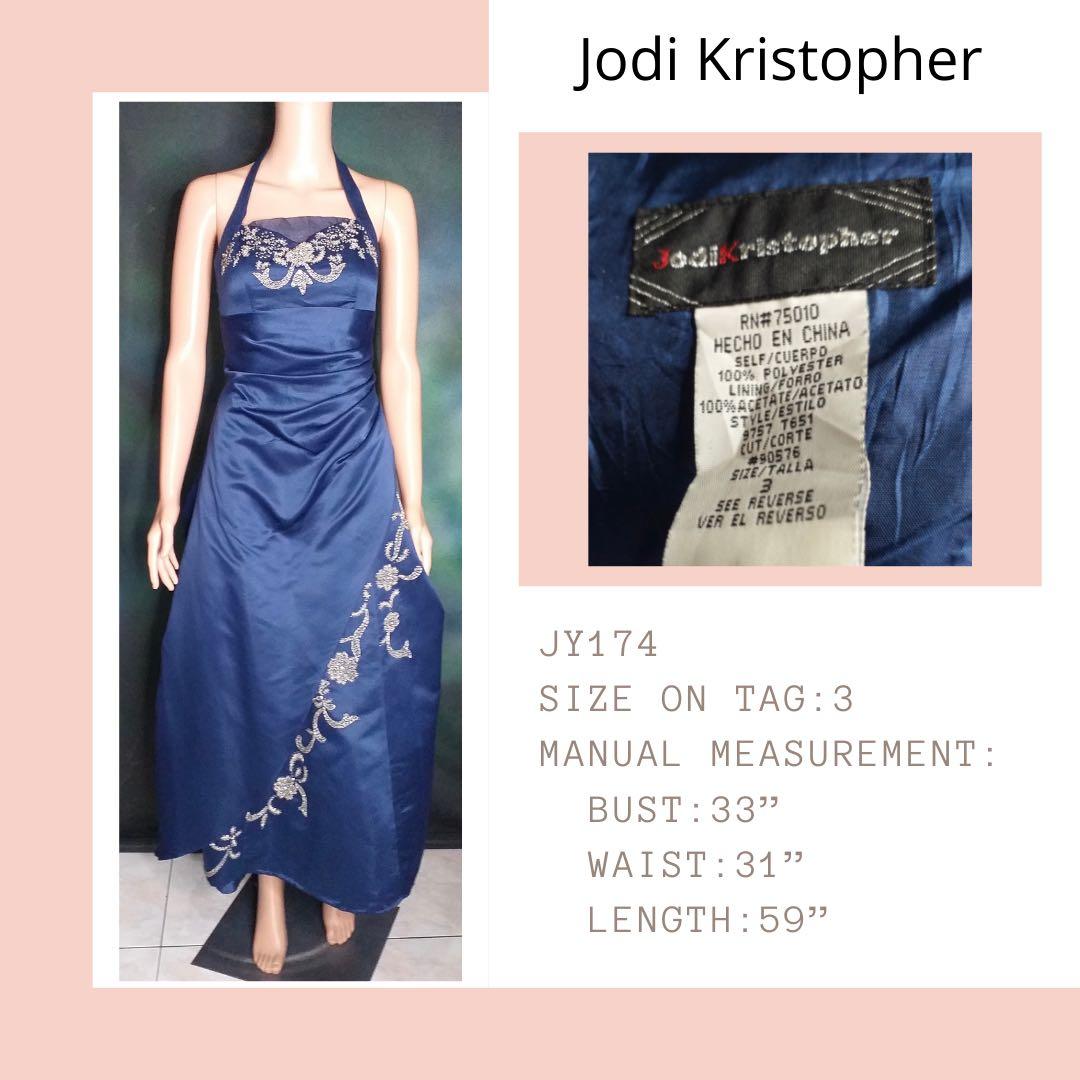 Preloved JODI KRISTOPHER Dark Blue Elegant Dress Evening Gown Women s Fashion Dresses Sets Evening dresses gowns on Carousell
