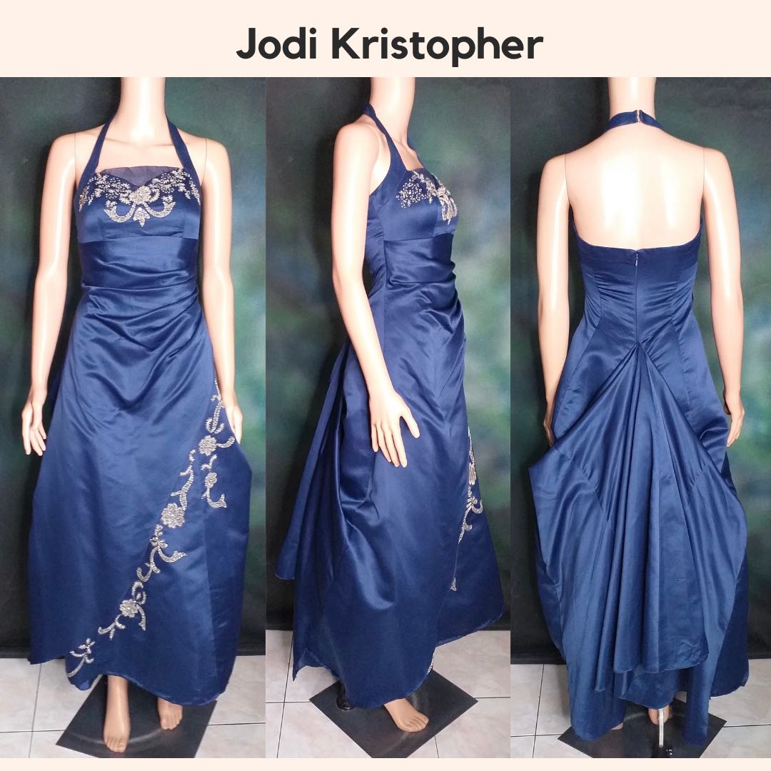 Preloved JODI KRISTOPHER Dark Blue Elegant Dress Evening Gown