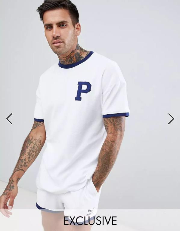 Puma organic cotton towelling t shirt in white Exclusive at ASOS