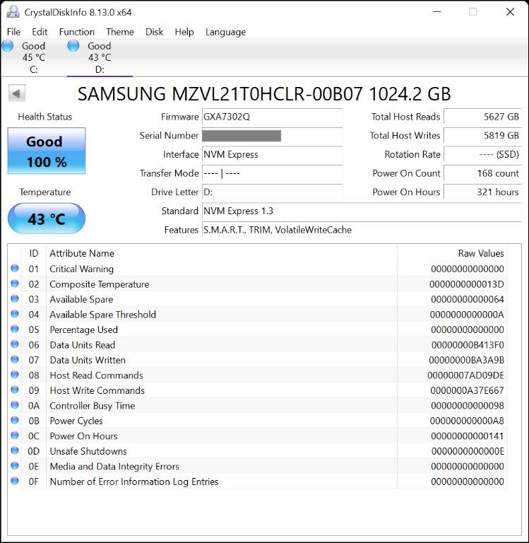 Samsung NVMe SSD 1TB PM9A1, 電腦＆科技, 電腦周邊及配件, 硬碟及儲存