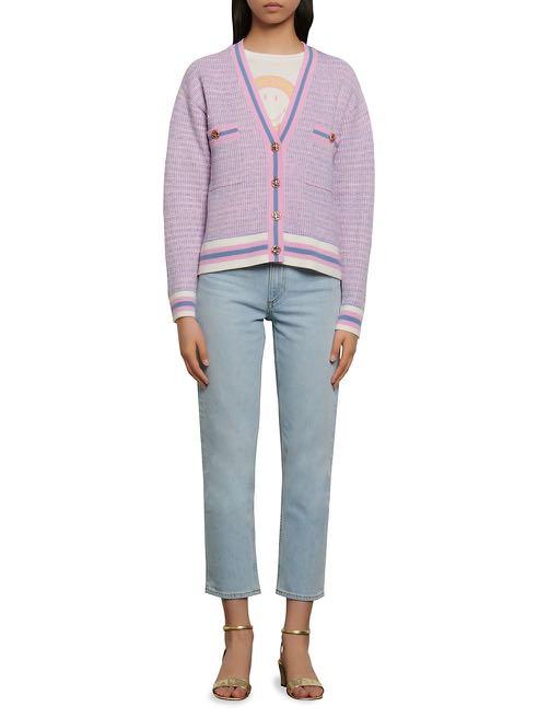 Sandro Paris Lyna Pink and Blue Cropped 