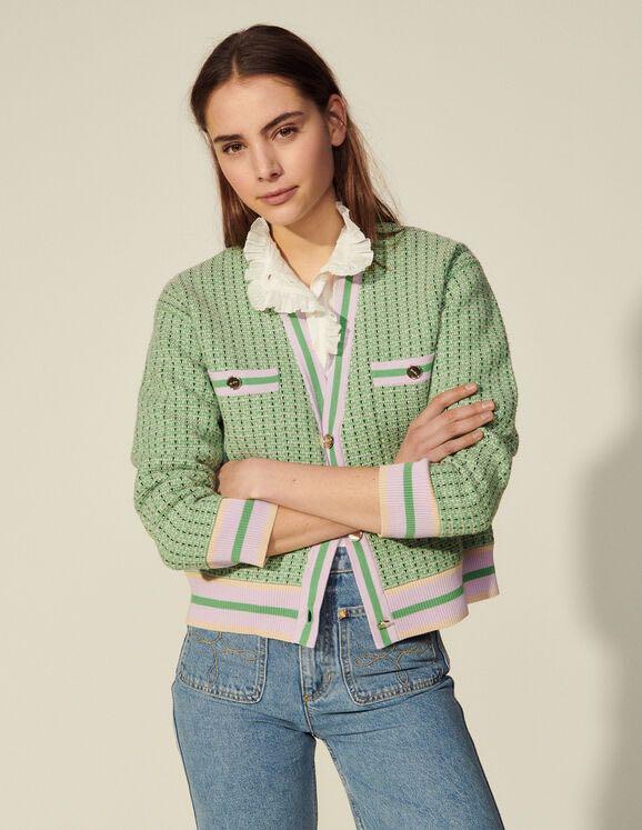 Sandro Paris Lyna Pink and Blue Cropped 