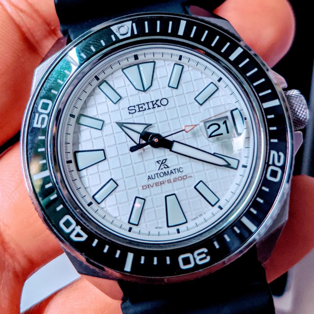 Seiko - King Samurai White Dial SRPE37K1, Men's Fashion, Watches \u0026  Accessories, Watches on Carousell
