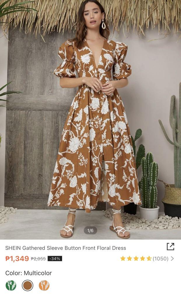 Shein floral maxi dress sales