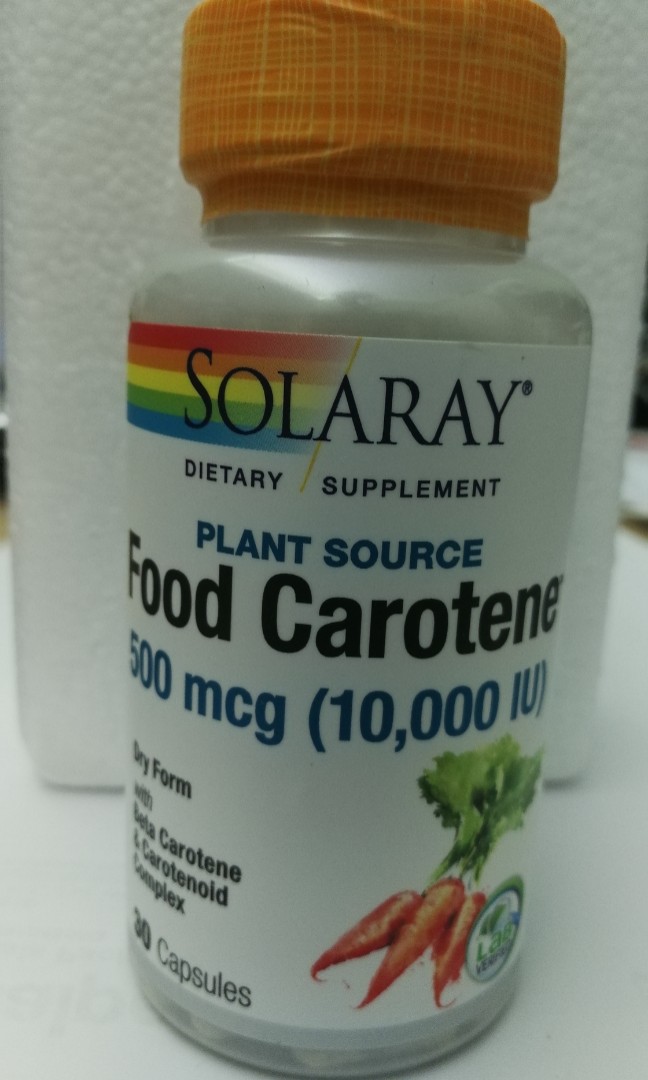 SOLARAY BETA CAROTENE 500mg 30 capsules, Health & Nutrition, Health