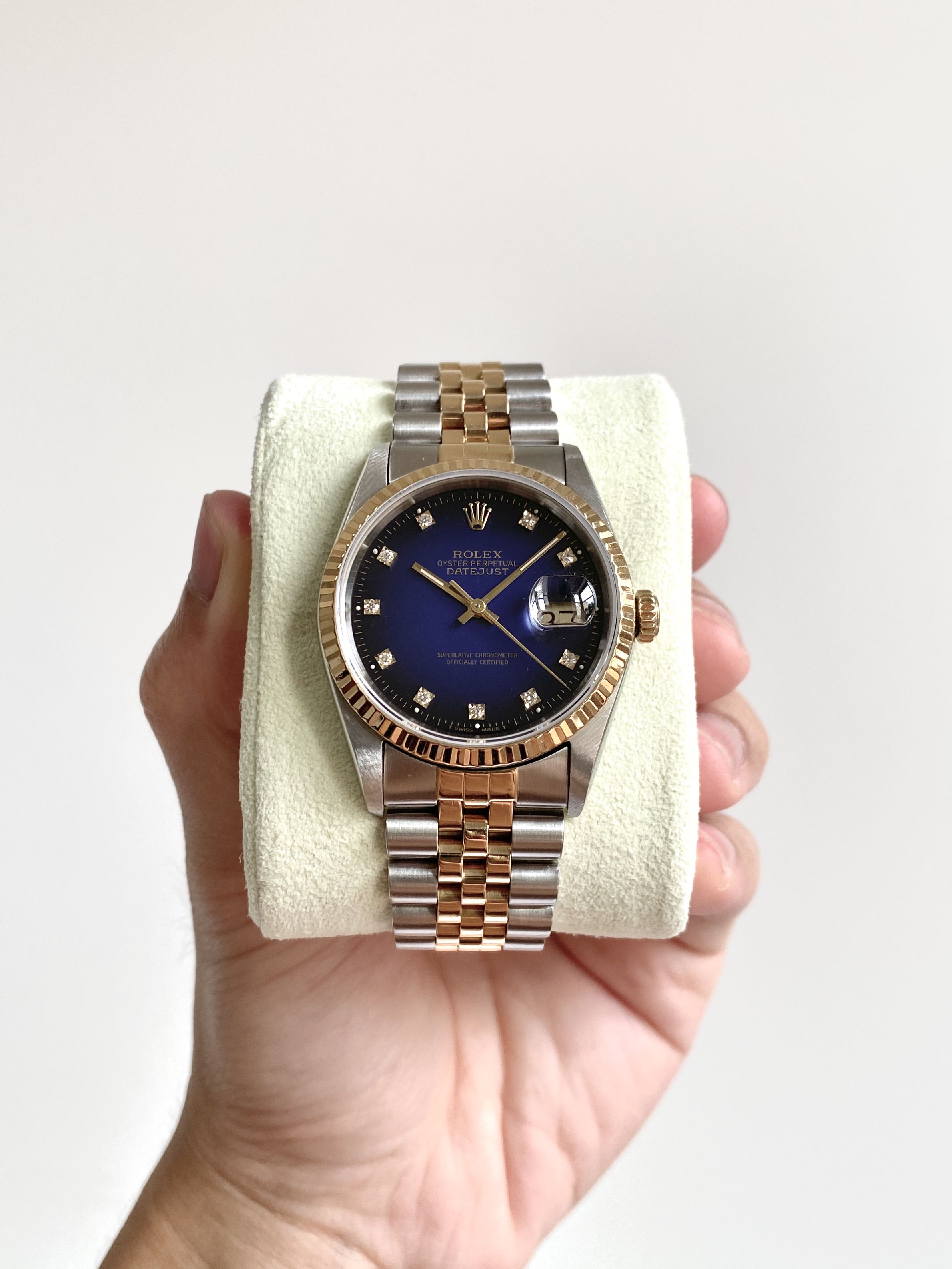 Rolex blue vignette diamond hotsell dial