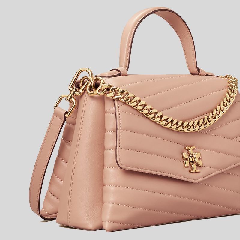 Tory Burch Kira Chevron Top Handle Bag in Pink, Women's Fashion, Bags