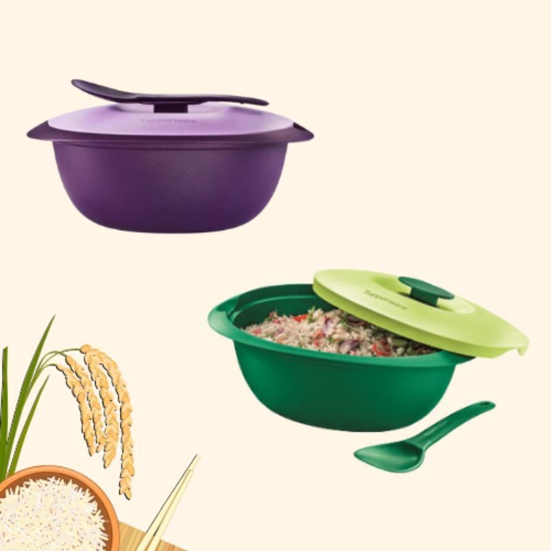 Tupperware Rice Server & Serving Spoon Set 3.0L (Green), Furniture