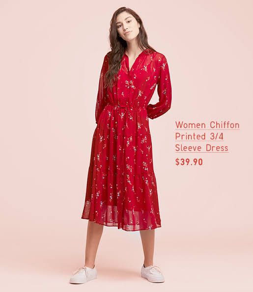 Uniqlo hotsell red dress