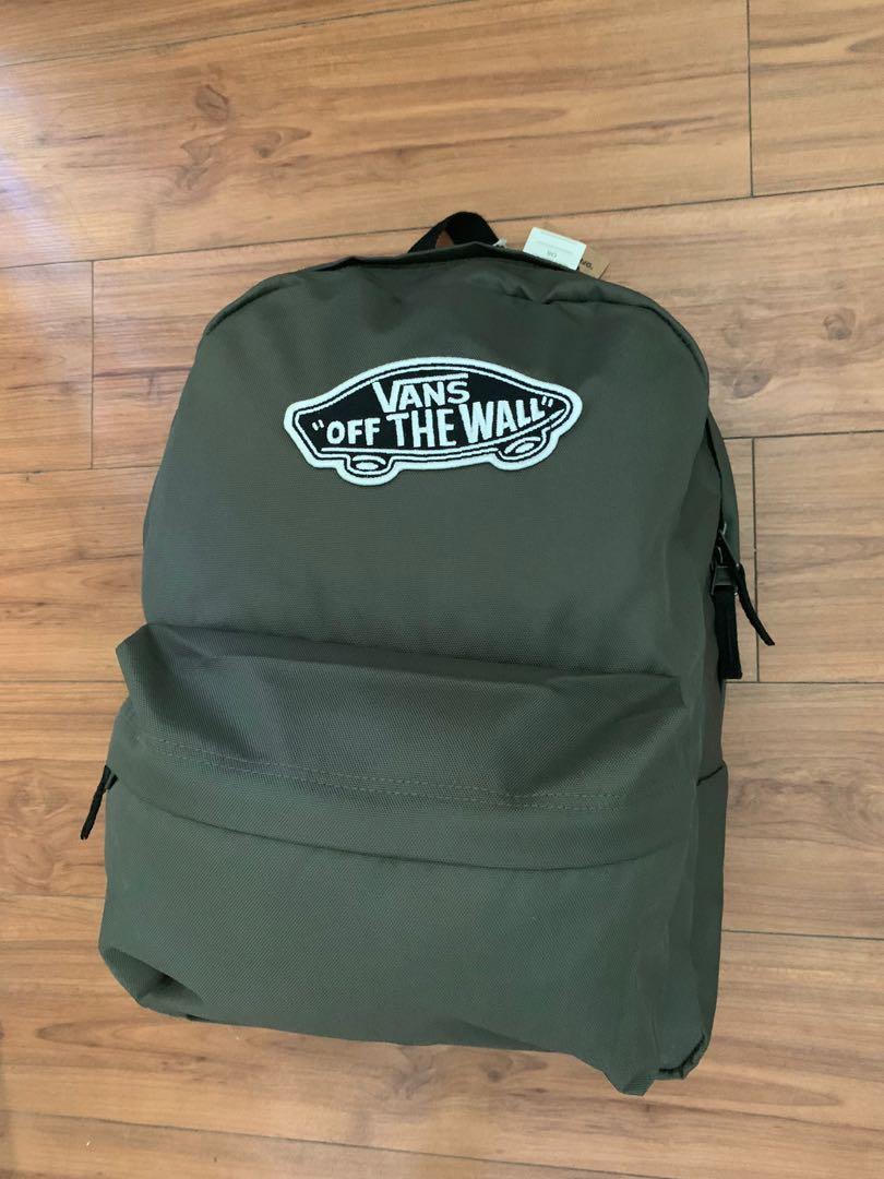 olive green vans backpack