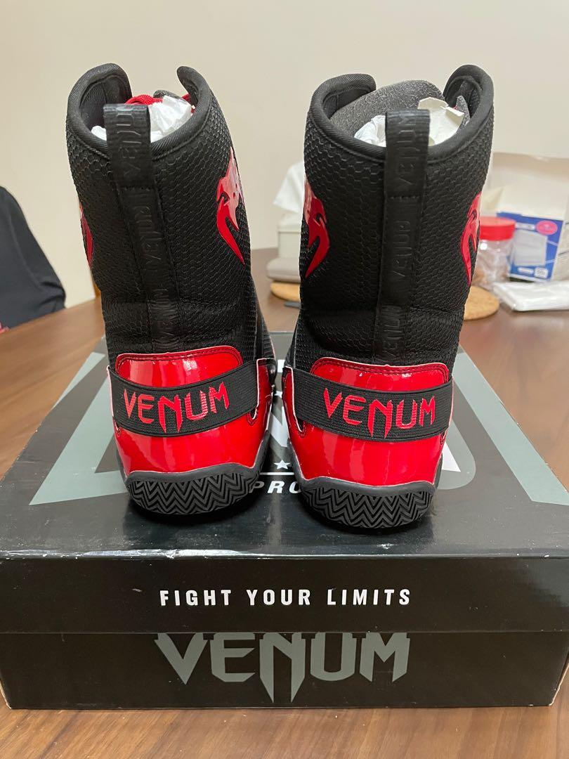 VENUM Elite Boxing Shoes black/red, Men's Fashion, Footwear, Boots on