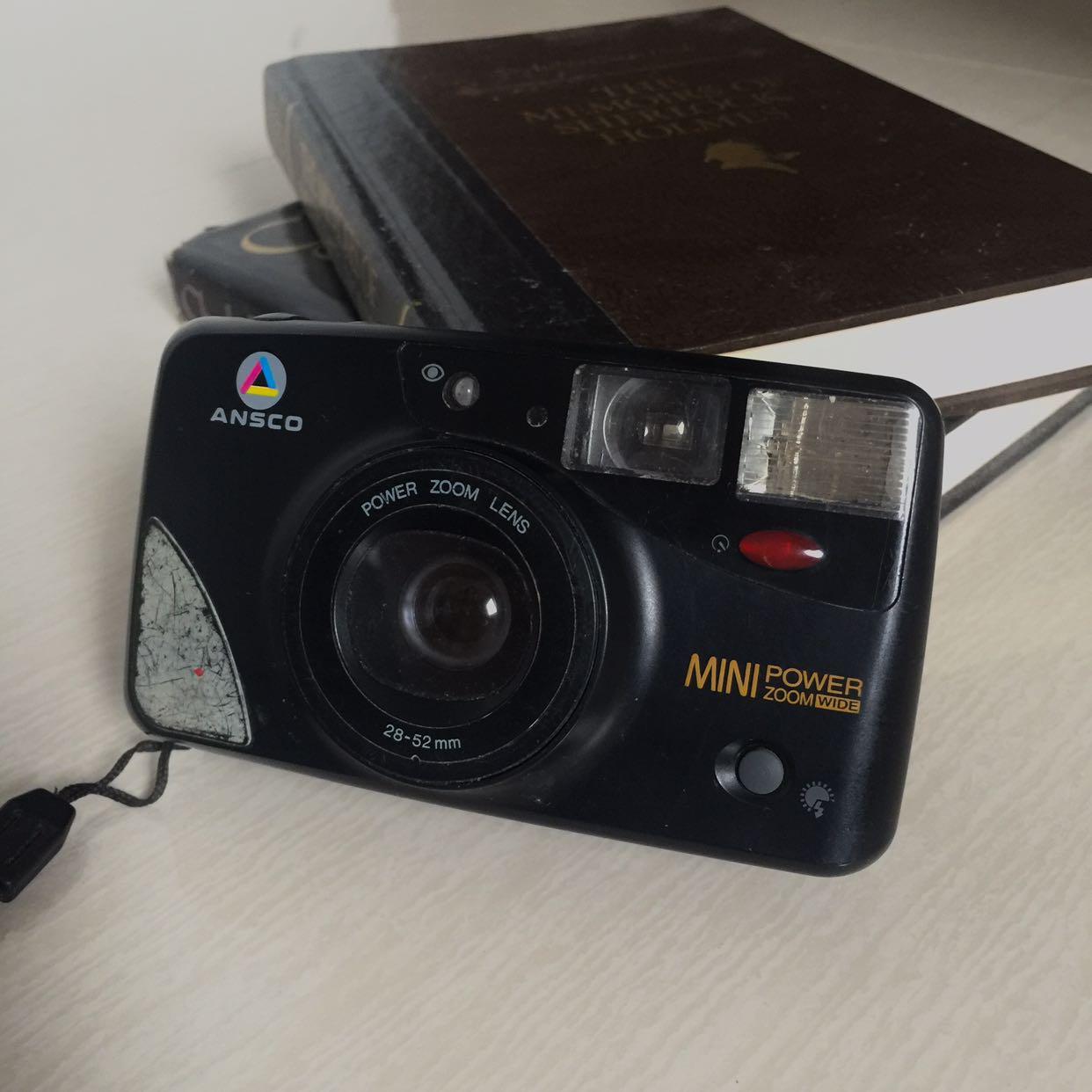Vintage Ansco Mini Power Zoom Wide (Category: Cameras) located in Magalang. Submitted by movingoutthings (Listing ID 1128107578, Image 2). Description: Brand: Ansco (Original) Mini Power Zoom Wide Wide lense: 28 to 52 mm Color: Black Power zoom Has auto flash Has red eye reduction Has DX film sensing With hand strap, which makes it easy to hold! Film camera is working, just need to buy batteries and film roll😊 [Film point and shoot this camera c