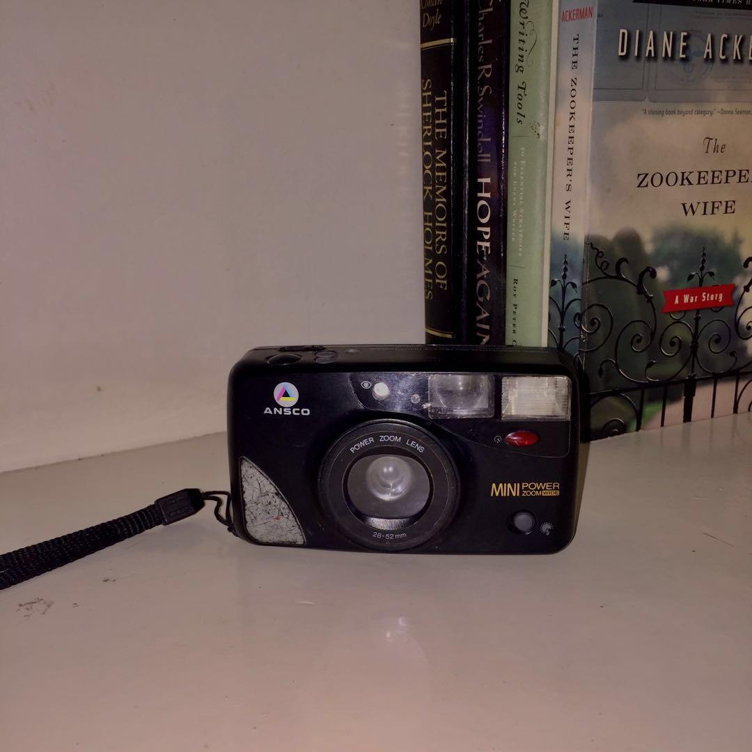 Vintage Ansco Mini Power Zoom Wide (Category: Cameras) located in Magalang. Submitted by movingoutthings (Listing ID 1128107578, Image 3). Description: Brand: Ansco (Original) Mini Power Zoom Wide Wide lense: 28 to 52 mm Color: Black Power zoom Has auto flash Has red eye reduction Has DX film sensing With hand strap, which makes it easy to hold! Film camera is working, just need to buy batteries and film roll😊 [Film point and shoot this camera c