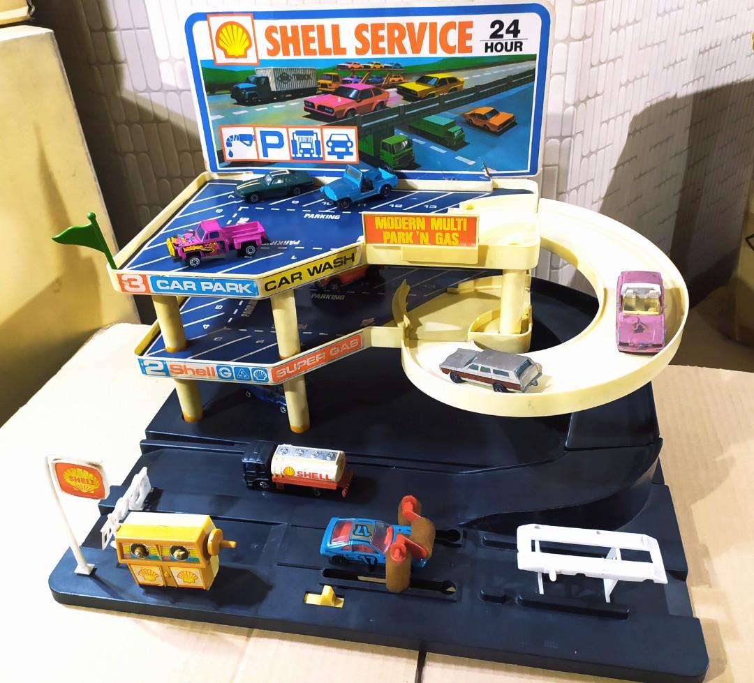 Vintage Retro 1980 Blue Box Modern Multi Park & Shell Station Playset,  Hobbies & Toys, Memorabilia & Collectibles, Vintage Collectibles On  Carousell
